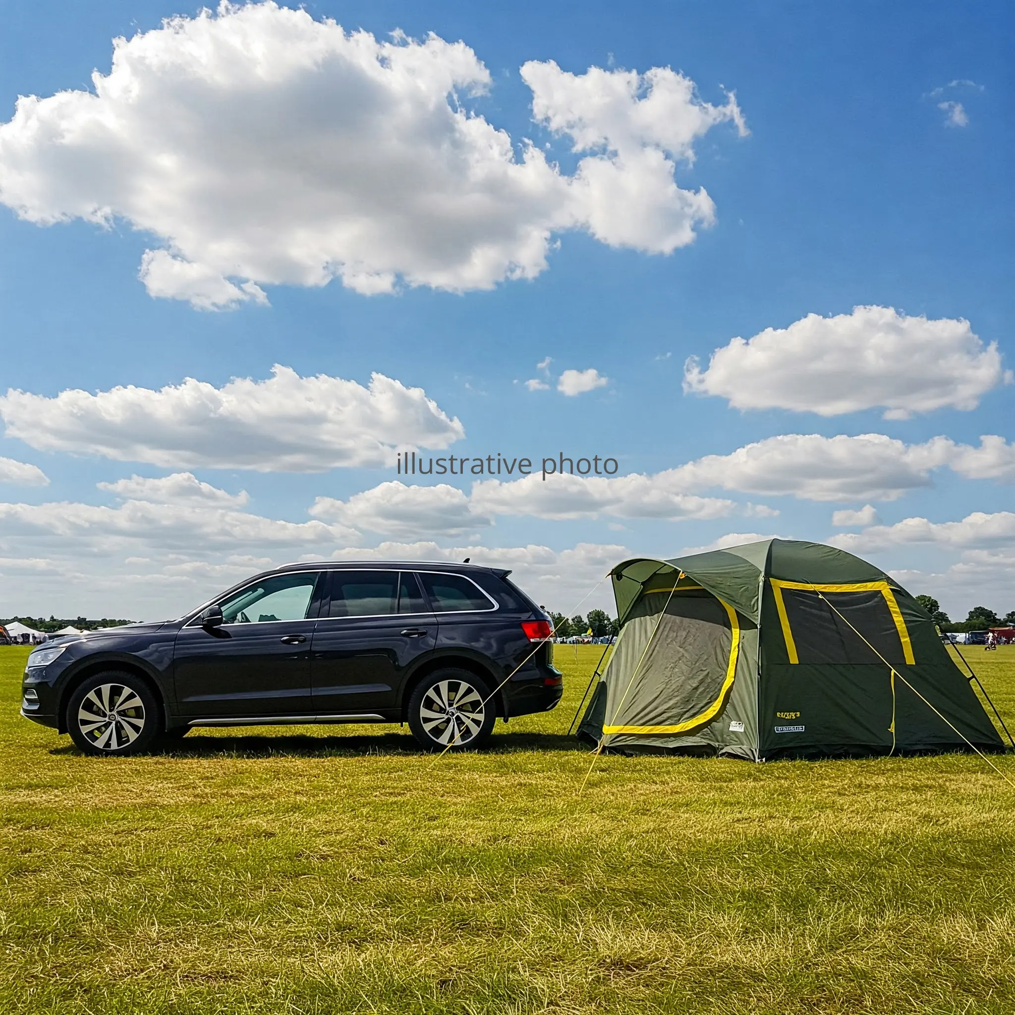 Car and tent_illustrative